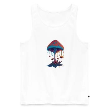 Pilz - Männer Premium Bio Tank Top - Weiß - Vorne - Michal (187cm)