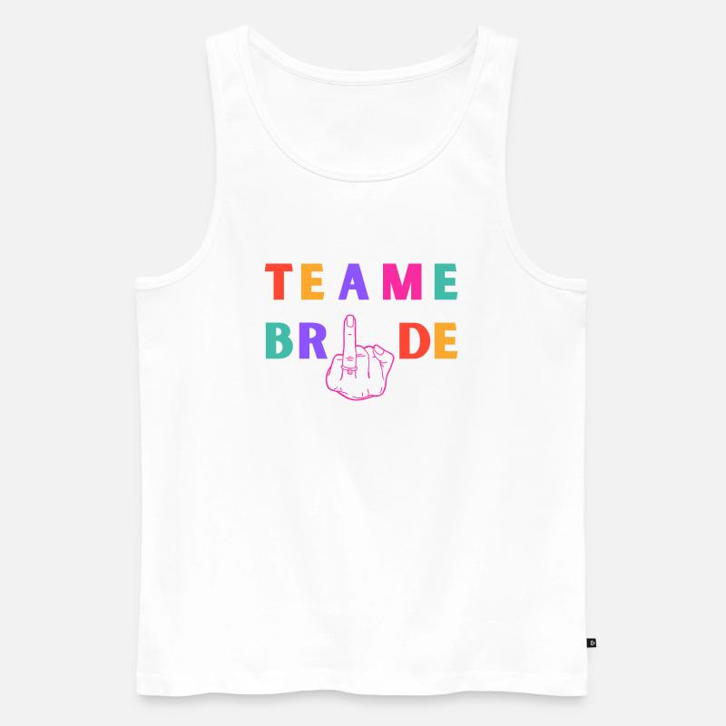 Teambraut - Ringfinger der Braut - Männer Premium Bio Tank Top - Weiß