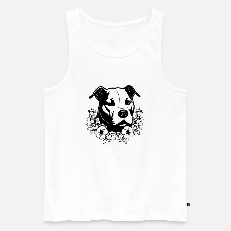 Pitbull - Männer Premium Bio Tank Top - Weiß