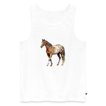 Pferd - Männer Premium Bio Tank Top - Weiß - Vorne - Michal (187cm)