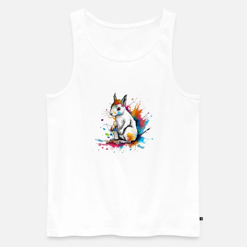 Bibou der Eichhörnchenmaler - Männer Premium Bio Tank Top - Weiß