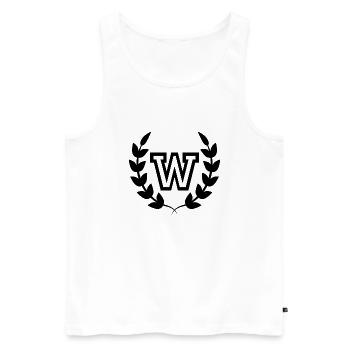 Buchstabe w sport - Männer Premium Bio Tank Top - Weiß - Vorne - AI Model Male 178 light (178cm)