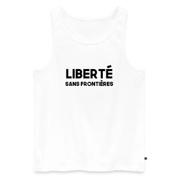 T-shirt Liberté Totale - Débardeur bio Premium Homme - blanc - Devant - Michal (187cm)