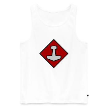 Mjölnir - Männer Premium Bio Tank Top - Weiß - Vorne - Michal (187cm)