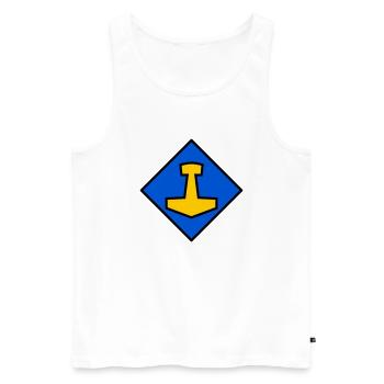 Mjölnir - Männer Premium Bio Tank Top - Weiß - Vorne - Michal (187cm)