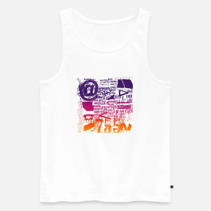 Zeitungsausschnitte Scrapbook Zeitschriften Alphabet Code - Männer Premium Bio Tank Top - Weiß