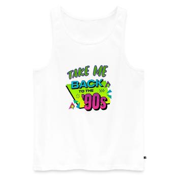 90s mignon 80s rétro vintage drôle cool nostalgie - Débardeur bio Premium Homme - blanc - Devant - Michal (187cm)