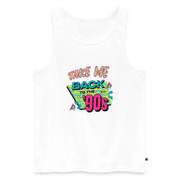 90s mignon 80s rétro vintage drôle cool nostalgie - Débardeur bio Premium Homme - blanc - Devant - AI Model Male 178 light (178cm)