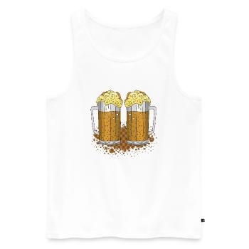 Pints - Männer Premium Bio Tank Top - Weiß - Vorne - AI Model Male 178 light (178cm)