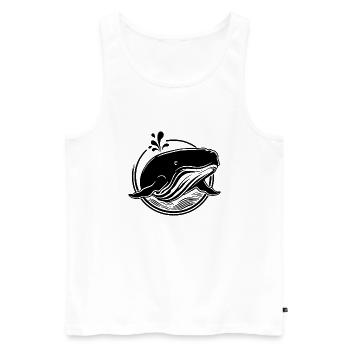Whale Sea Fish - Men's Premium Organic Tank Top - white - Front - Michal (187cm)