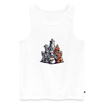 The Chess Shock Team - Men's Premium Organic Tank Top - white - Front - AI Model Male 178 light (178cm)