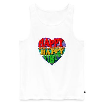 Happy People-Happy Vibes - Débardeur bio Premium Homme - blanc - Devant - AI Model Male 178 light (178cm)
