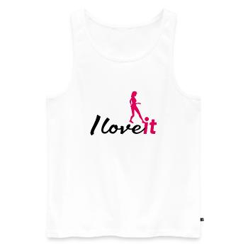 women football i love it - Männer Premium Bio Tank Top - Weiß - Vorne - Michal (187cm)