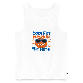 Coolest Pumpkin in the Patch - Men's Premium Organic Tank Top - white - Front - Michal (187cm)