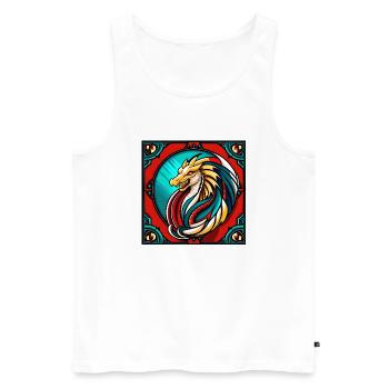 Drache - Mittelalter - Asien - Chinesischer Drache - Japan - Männer Premium Bio Tank Top - Weiß - Vorne - AI Model Male 178 light (178cm)