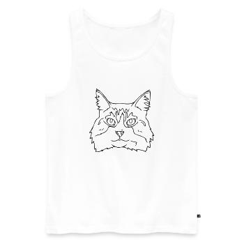 Katze - Männer Premium Bio Tank Top - Weiß - Vorne - Michal (187cm)
