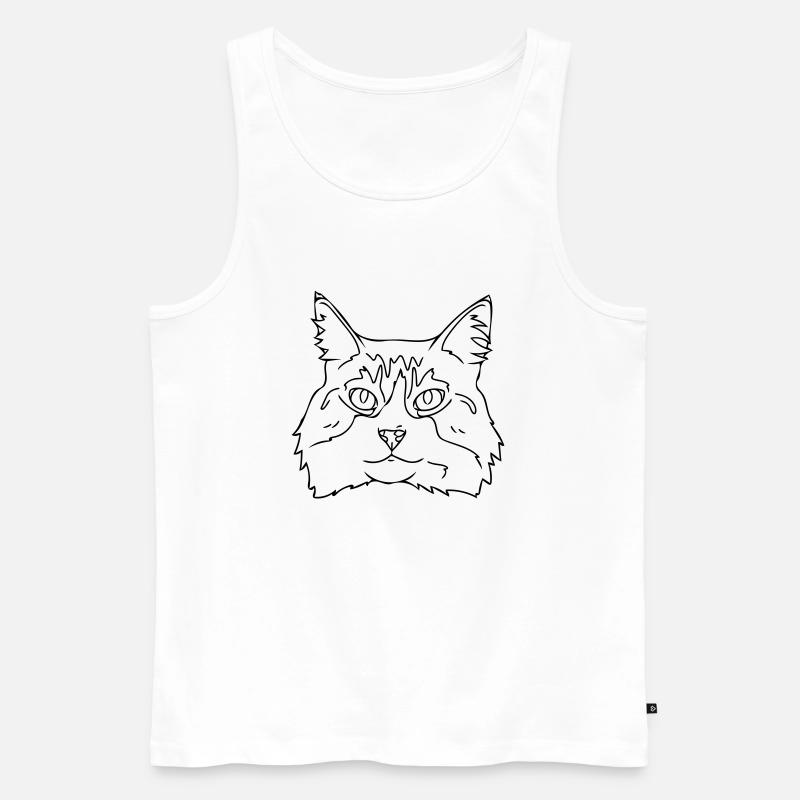 Katze - Männer Premium Bio Tank Top - Weiß
