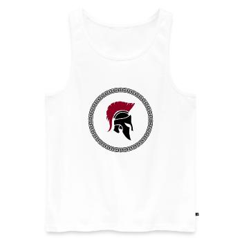 spartaner - Männer Premium Bio Tank Top - Weiß - Vorne - AI Model Male 178 light (178cm)