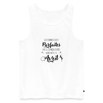 Femmes parfaites nées en avril - Débardeur bio Premium Homme - blanc - Devant - Michal (187cm)