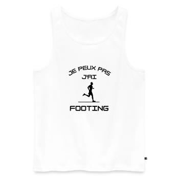 J'peux pas j'ai footing - Débardeur bio Premium Homme - blanc - Devant - Michal (187cm)