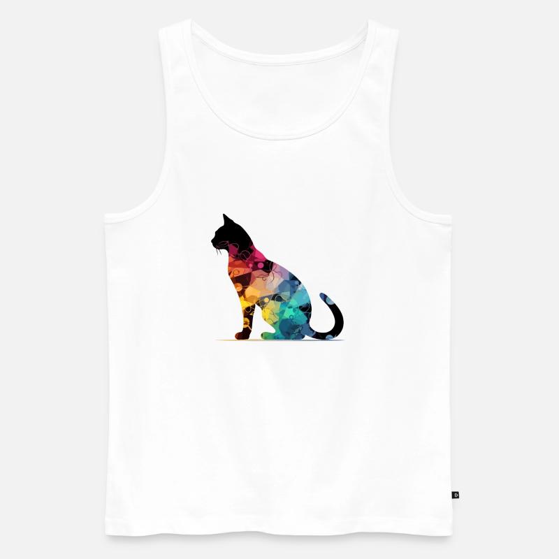 Bako die bunte Katze - Männer Premium Bio Tank Top - Weiß