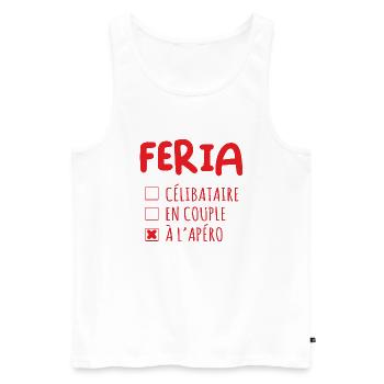 Feria apéro alcool humour - Débardeur bio Premium Homme - blanc - Devant - Michal (187cm)