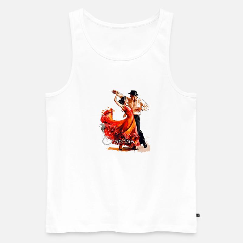 Tanzen hat viele Vorteile - Männer Premium Bio Tank Top - Weiß