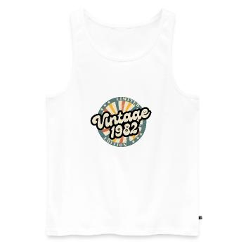 Limited edition vintage 1982 - Débardeur bio Premium Homme - blanc - Devant - Michal (187cm)