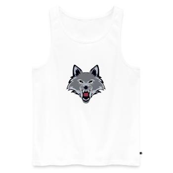 angry wolf - Men's Premium Organic Tank Top - white - Front - Michal (187cm)