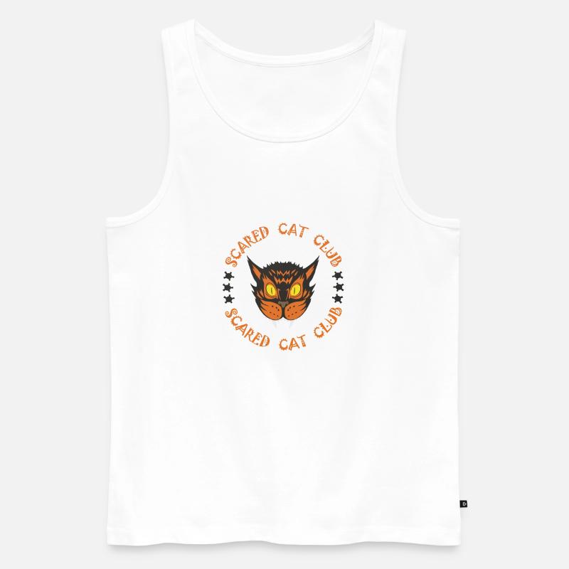 scared cat club - Männer Premium Bio Tank Top - Weiß
