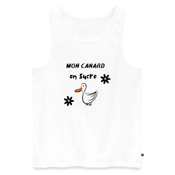 Mon canard en sucre - Débardeur bio Premium Homme - blanc - Devant - Michal (187cm)