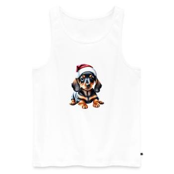 Dachshund Dog X-Mas Dog Owner Christmas Dogs - Débardeur bio Premium Homme - blanc - Devant - Michal (187cm)