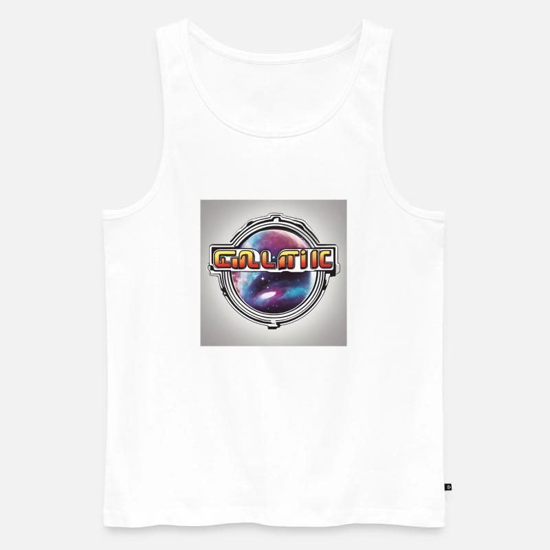 70er tshirt design galactic - Männer Premium Bio Tank Top - Weiß