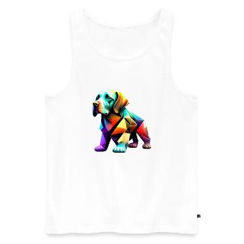 Labradorbesitzer Hundewelpe Labrador Retriever - Männer Premium Bio Tank Top - Weiß - Vorne - Michal (187cm)