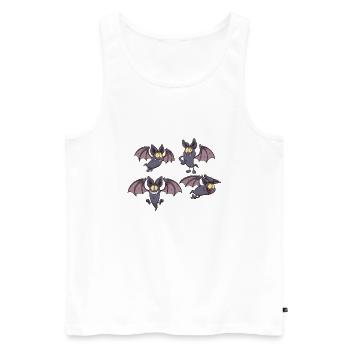 Karikatur-Fledermäuse - Männer Premium Bio Tank Top - Weiß - Vorne - Michal (187cm)