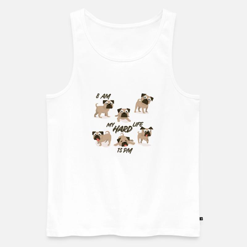 Mops - Männer Premium Bio Tank Top - Weiß