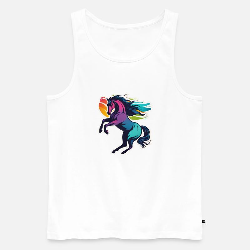 Pferd - Männer Premium Bio Tank Top - Weiß
