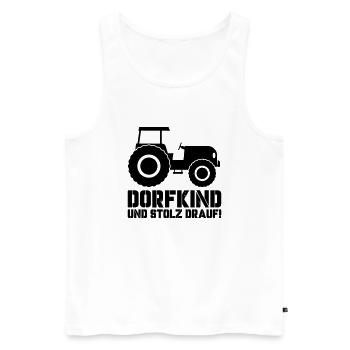 traktor dorfkind - Männer Premium Bio Tank Top - Weiß - Vorne - Michal (187cm)