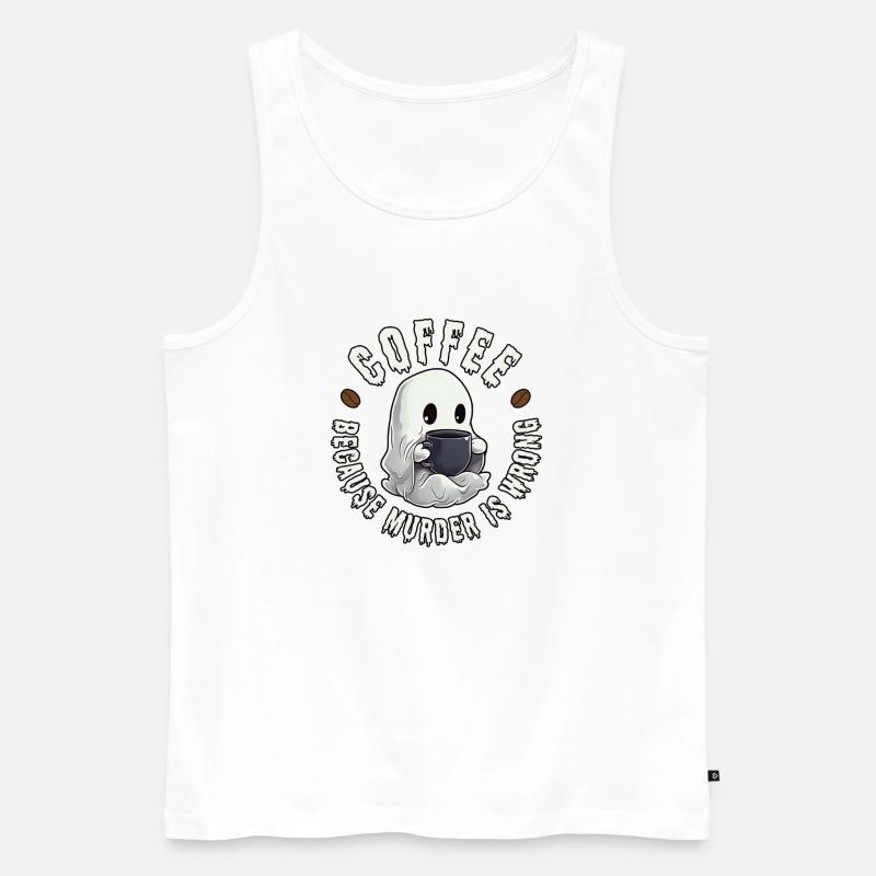 Coffee - because murder is wrong. - Männer Premium Bio Tank Top - Weiß