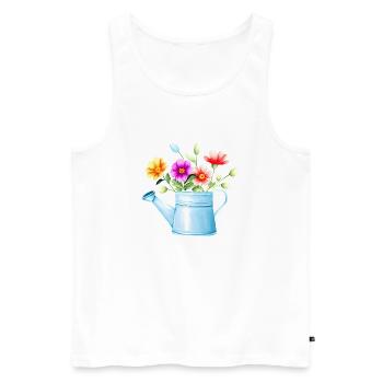 Blume Geschenk Blumen Garten Hobbygärtner Gärtner - Männer Premium Bio Tank Top - Weiß - Vorne - Michal (187cm)