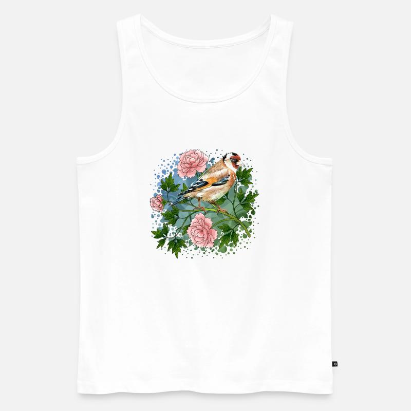 Bunter Vogel - Männer Premium Bio Tank Top - Weiß