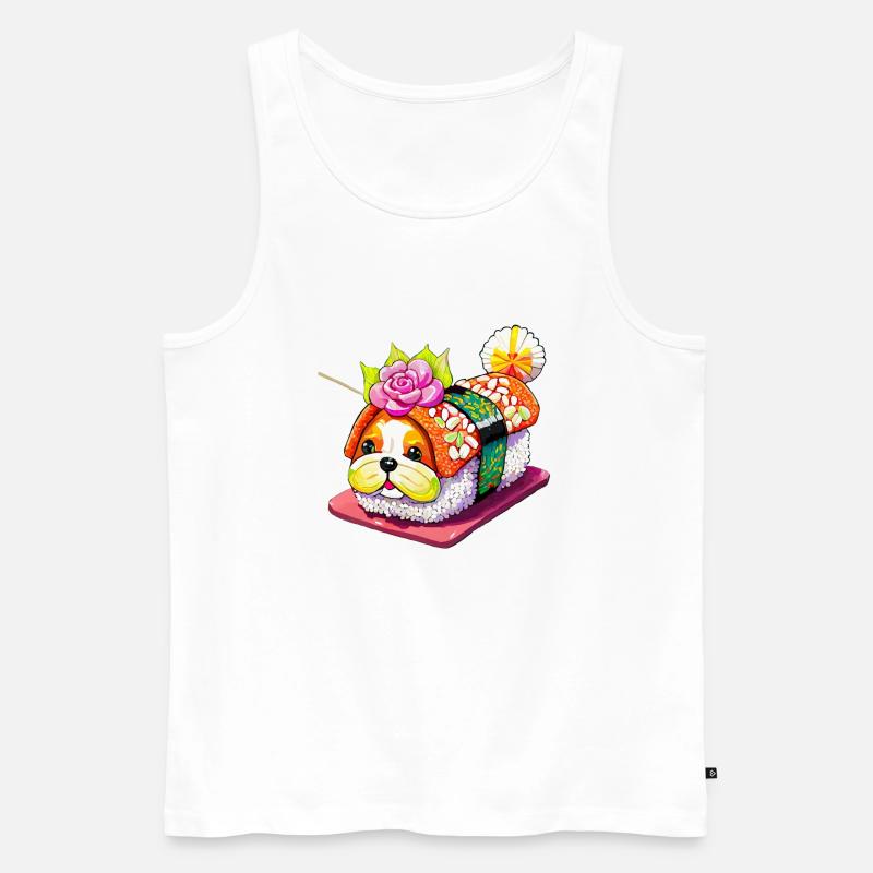 Sushi-Hund - Männer Premium Bio Tank Top - Weiß