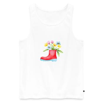 Flower Gift, Flowers, Garden, Home Gardener, Gardener - Men's Premium Organic Tank Top - white - Front - Michal (187cm)