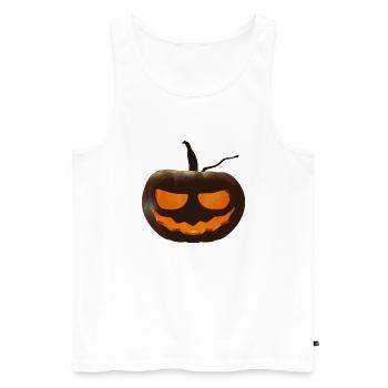 Citrouille d’Halloween - Débardeur bio Premium Homme - blanc - Devant - Michal (187cm)