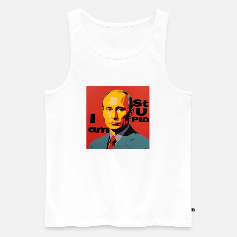 PUTIN Stupid - Männer Premium Bio Tank Top - Weiß