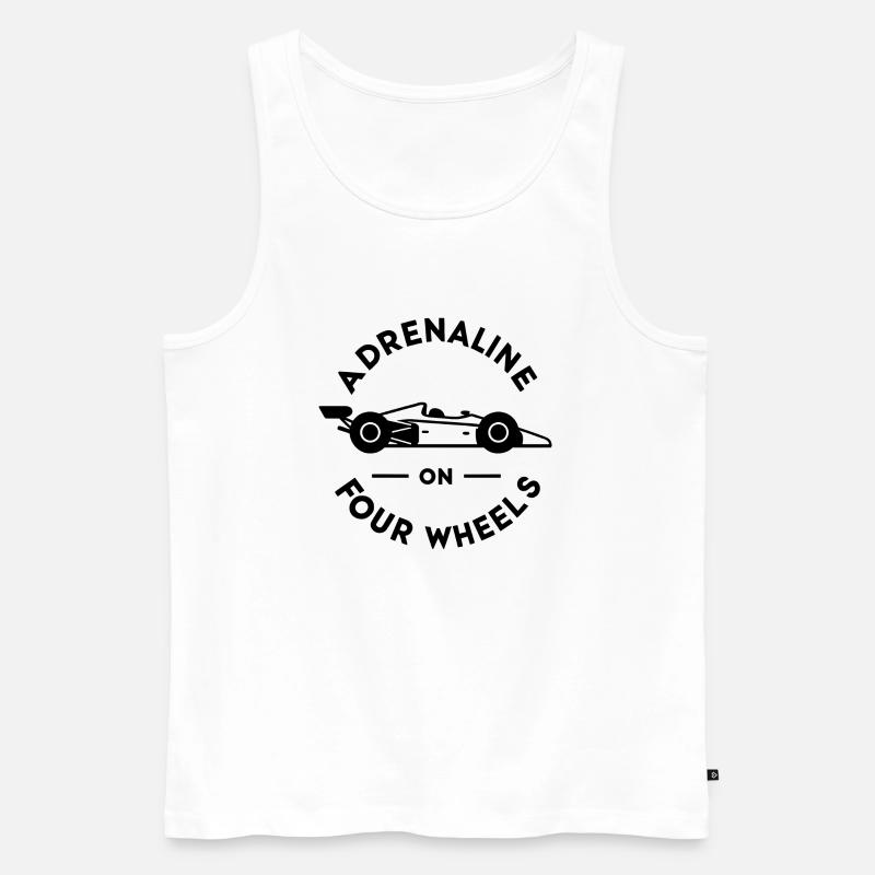 Adrenalin auf vier Rädern - Männer Premium Bio Tank Top - Weiß