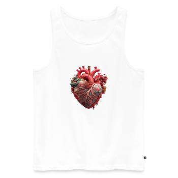 Herzblume | Herz Design | Herz aus Blumen | Blumen - Männer Premium Bio Tank Top - Weiß - Vorne - AI Model Male 178 light (178cm)