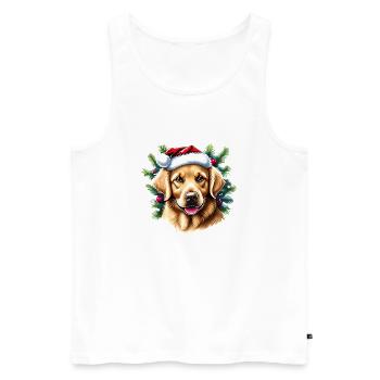 Golden Retriever Chiens de Noël Propriétaires de chiens - Débardeur bio Premium Homme - blanc - Devant - Michal (187cm)