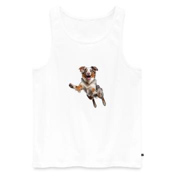 M P - Männer Premium Bio Tank Top - Weiß - Vorne - Michal (187cm)
