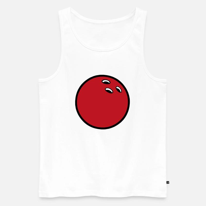 Bowlingkugel 2510 - Männer Premium Bio Tank Top - Weiß